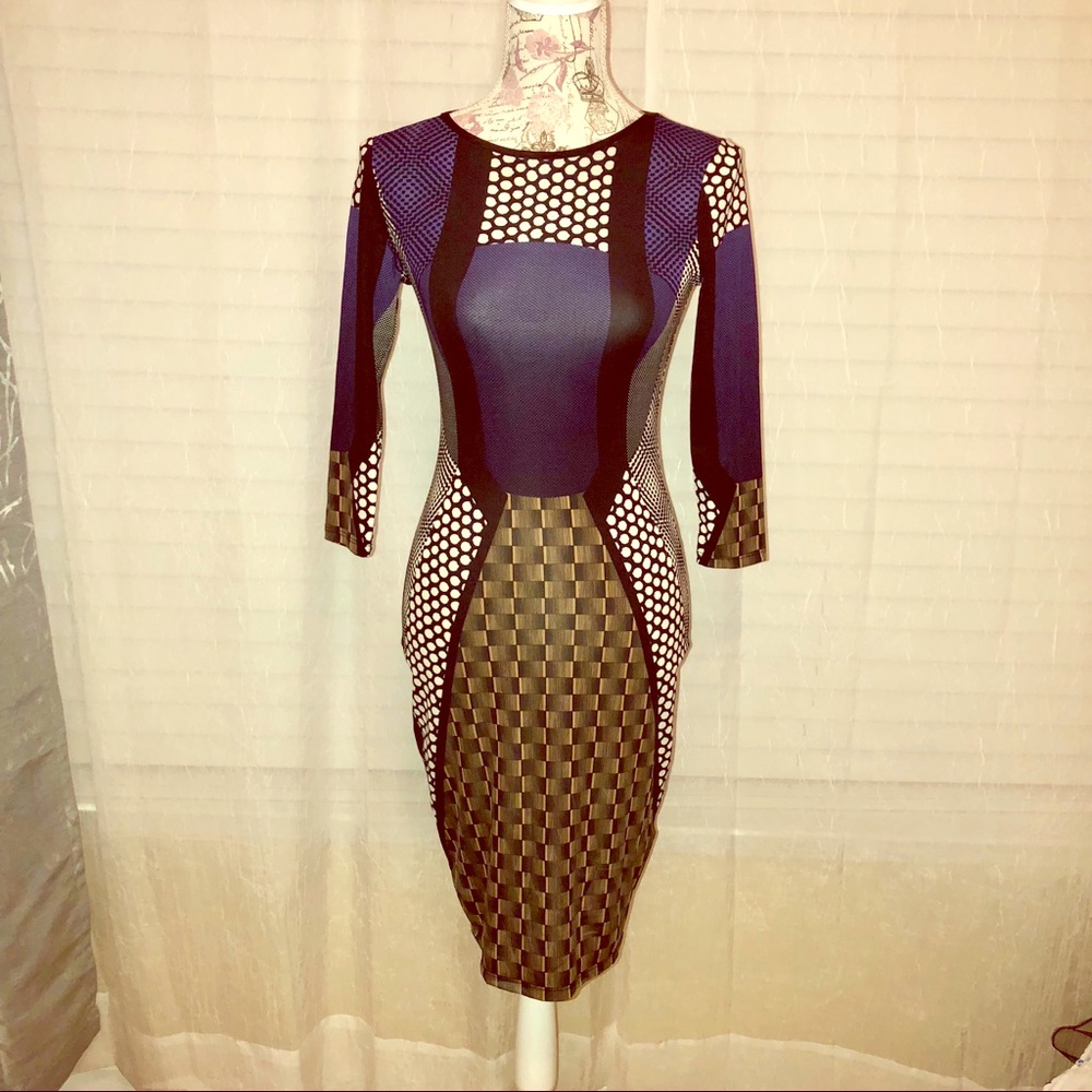 NWT Topshop Geometric Bodycon Dress